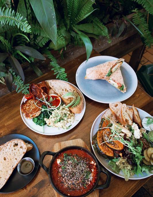 Coffee and food at Lulu’s Cafe Mullumbimby